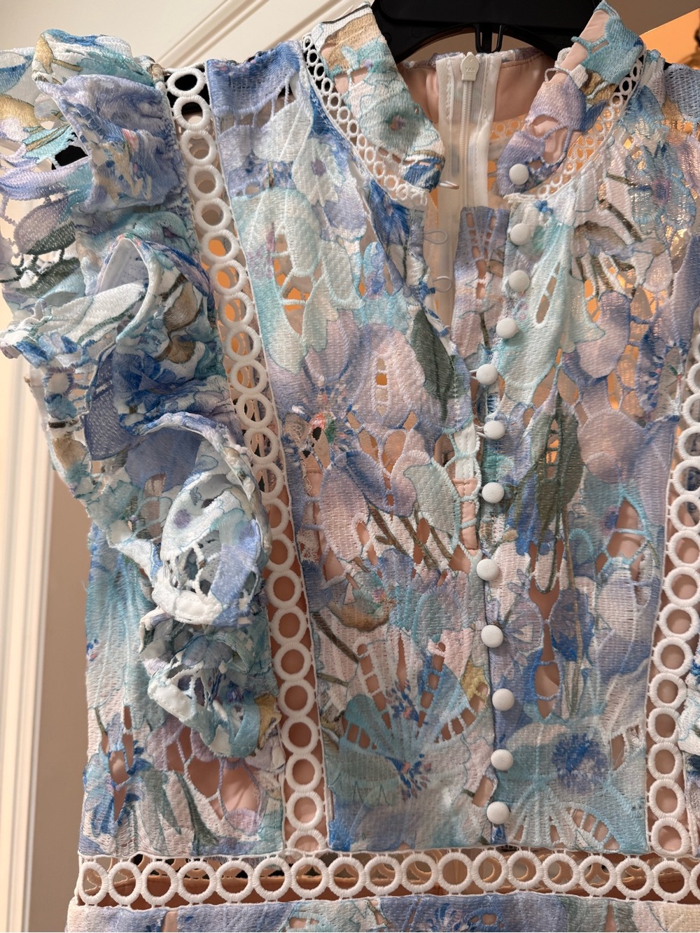 Elliat Kalissa Ruffle Maxi Dress in Blue Floral - Picture 7 of 8